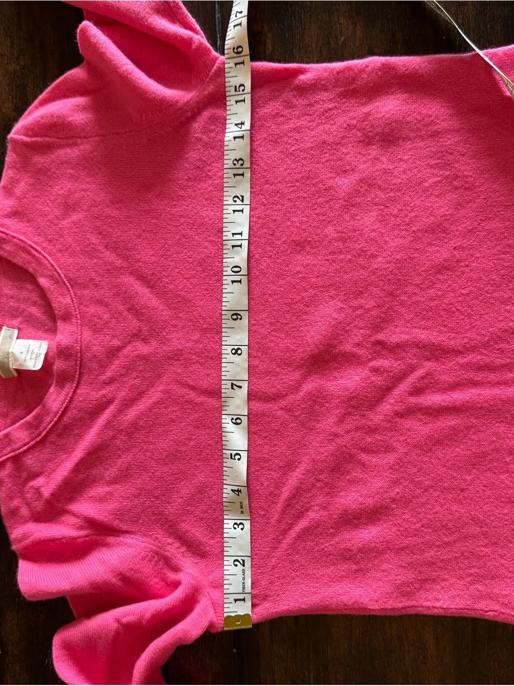 J. Crew 100% Italian Cashmere Bright Pink Crewneck Pullover Sweater Size S
